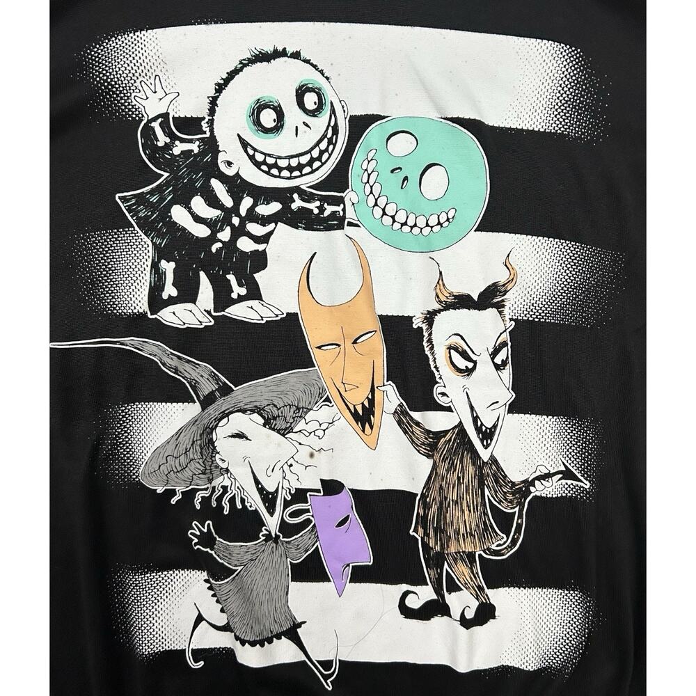 Disney Tim Burton Nightmare Before Christmas Hooded Sleep Shirt Hoodie Dress M - Picture 3 of 12